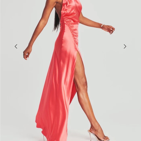 Retrofete Sabrina Dress in Coral - Picture 2 of 5